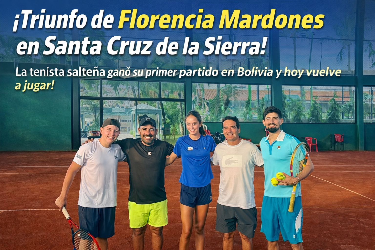 Florencia Mardones debutó con triunfo en Santa Cruz de la Sierra tras vencer a Emilia Cecilia Antelo Córdova por 6-1 y 6-2.