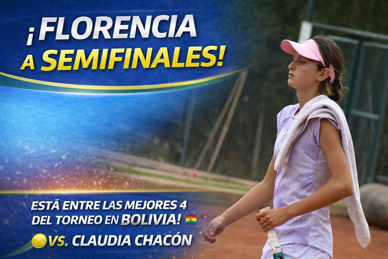 Florencia Mardones avanzó a semifinales del ITF J60 de Santa Cruz de la Sierra tras vencer a Claudia Chacón. La salteña sigue firme en Bolivia y atraviesa una semana brillante.