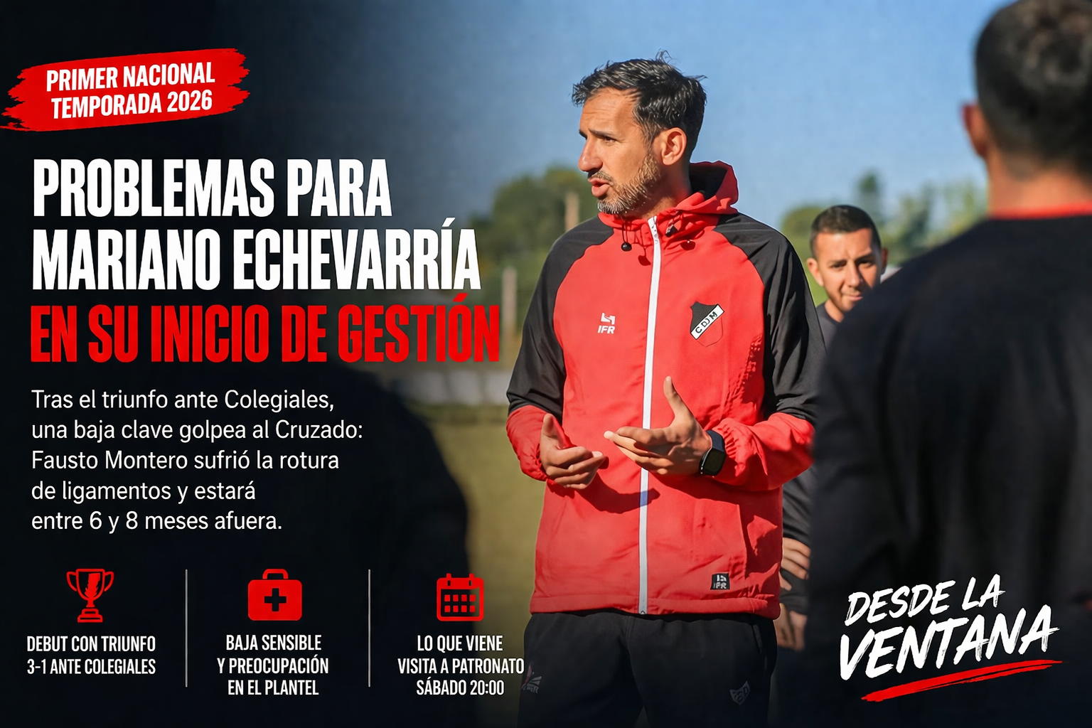 Mariano Echeverría comenzó con triunfo en Deportivo Maipú, pero la grave lesión de Fausto Montero encendió las alarmas