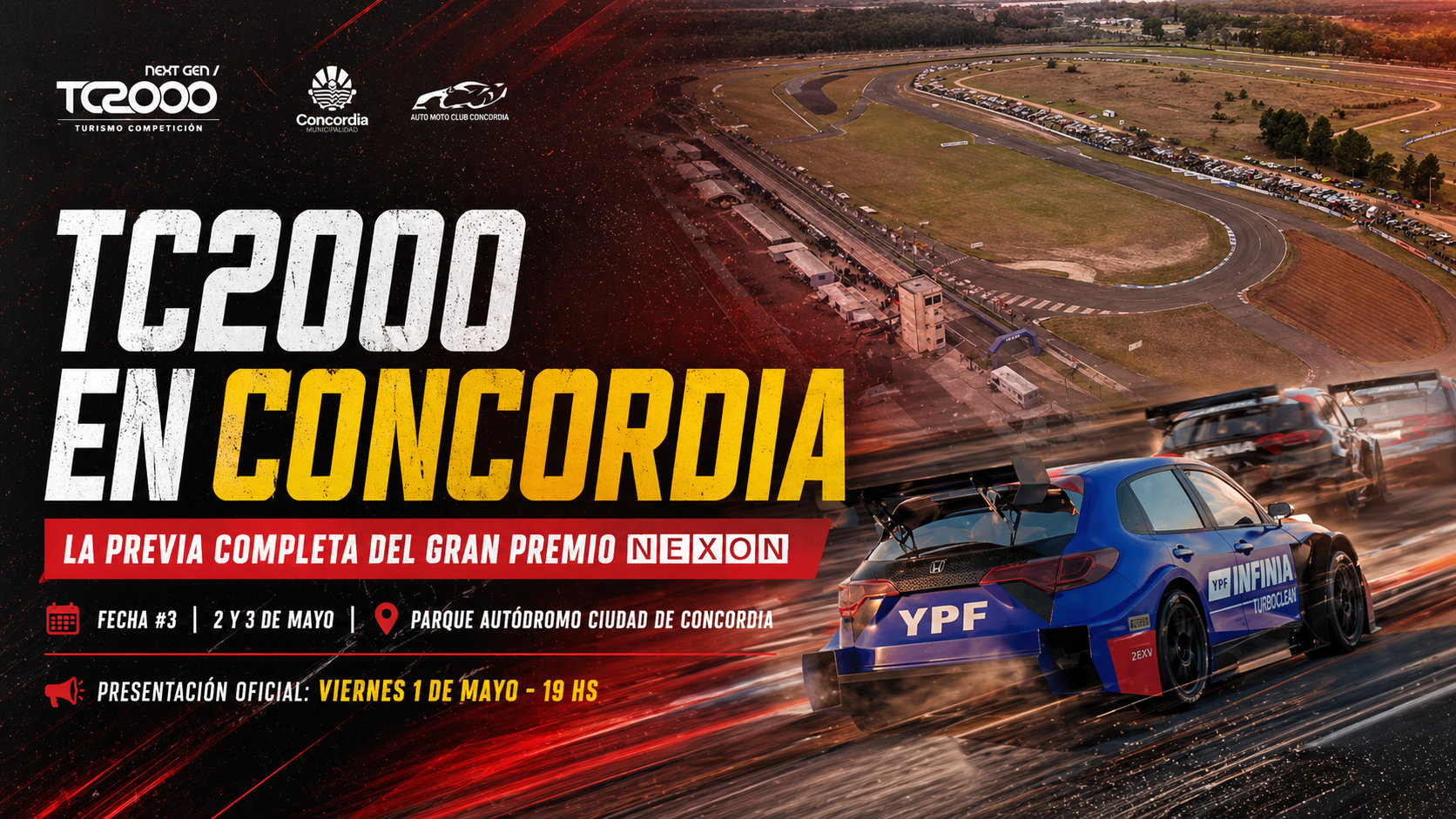 El TC2000 llega a Concordia para disputar la tercera fecha del campeonato. Emiliano Stang defiende la punta, Matías Rossi busca acercarse