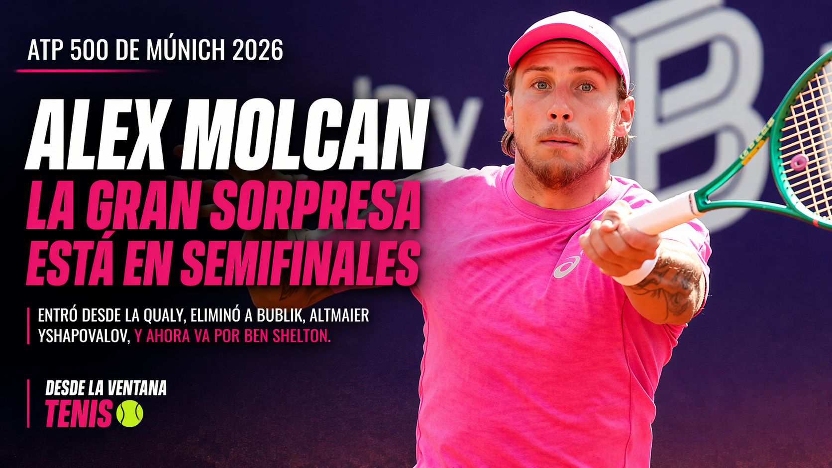 Alex Molcan sigue sorprendiendo en el ATP 500 de Múnich 2026: llegó desde la qualy, eliminó a Bublik, Altmaier y Shapovalov