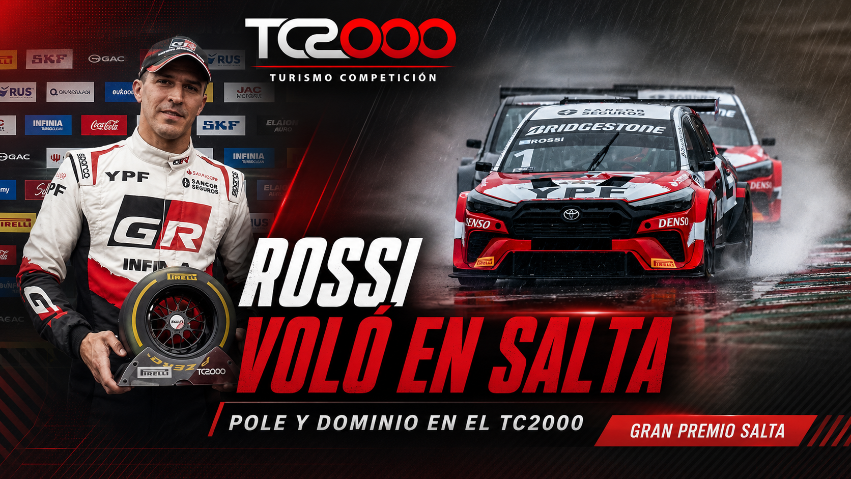 Salta vibra con el TC2000: Matías Rossi voló en la clasificación, logró su pole 29 y marcó récord en el circuito largo.