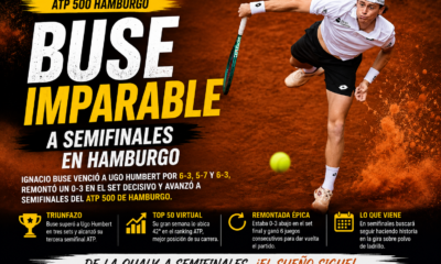 Ignacio Buse venció a Ugo Humbert y avanzó a semifinales del ATP 500 de Hamburgo tras una gran remontada.