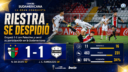 Deportivo Riestra cerró su primera experiencia internacional con un empate 1-1 ante Palestino en Chile. Juan Cruz Randazzo marcó para el Malevo, que terminó tercero del Grupo F con 5 puntos y se despidió de la CONMEBOL Sudamericana.
