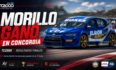Franco Morillo fue declarado ganador de la tercera fecha del TC2000 en Concordia tras la exclusión de Ciarrocchi. Resultado final