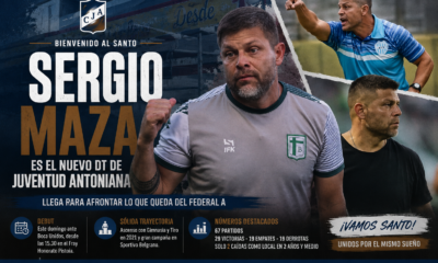 Sergio Maza es el nuevo DT de Juventud Antoniana tras la salida de Germán Noce. Debutaría ante Boca Unidos por el Federal A.