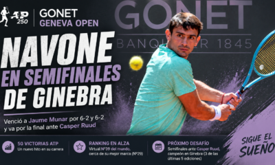 Navone venció a Munar por doble 6-2 en el ATP 250 de Ginebra y jugará semifinales ante Casper Ruud.