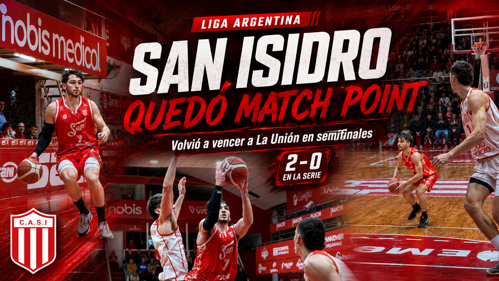 San Isidro derrotó a La Unión de Colón por 68 a 51 en el Manno, puso la serie 2-0 y quedó a un triunfo de la final de La Liga Argentina.