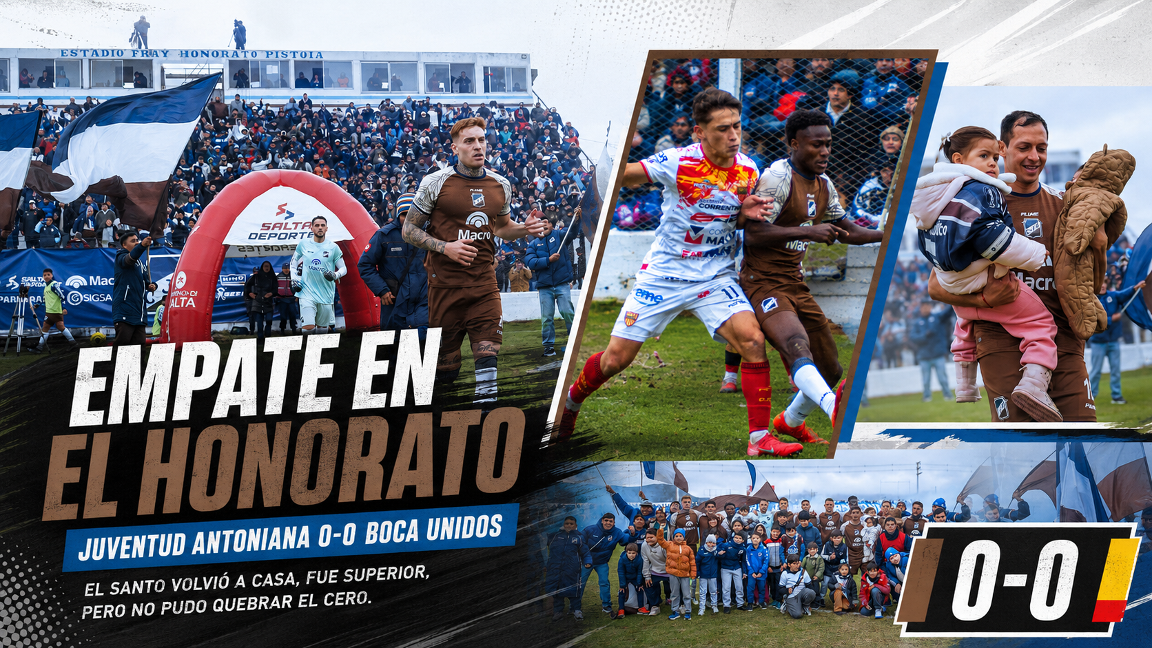 Juventud Antoniana empató 0-0 ante Boca Unidos en el Fray Honorato Pistoia por la fecha 9 del Federal A. En el debut de Sergio Maza, el Santo fue superior, pero no pudo quebrar al arquero Federico Quijano.