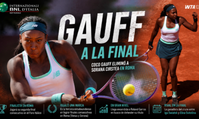 Coco Gauff en Roma venció a Sorana Cirstea por 6-3 y 6-4, avanzó a la final e igualó una marca histórica.