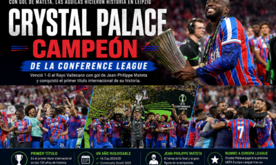 Crystal Palace venció 1-0 al Rayo Vallecano y ganó su primera Conference League. Mateta marcó el gol histórico en Leipzig.