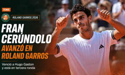 Fran Cerúndolo venció a Hugo Gaston por 2-6, 6-4, 6-2 y 6-1 en Roland Garros 2026 y avanzó a tercera ronda.