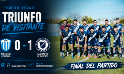 San Martín de Burzaco venció 1-0 a Argentino de Merlo como visitante, con gol de Braian Chávez de penal, y se metió en la pelea