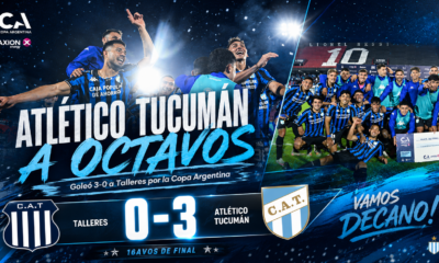 Atlético Tucumán goleó 3-0 a Talleres de Córdoba, avanzó a los octavos de final de la Copa Argentina 2026 y profundizó el mal momento