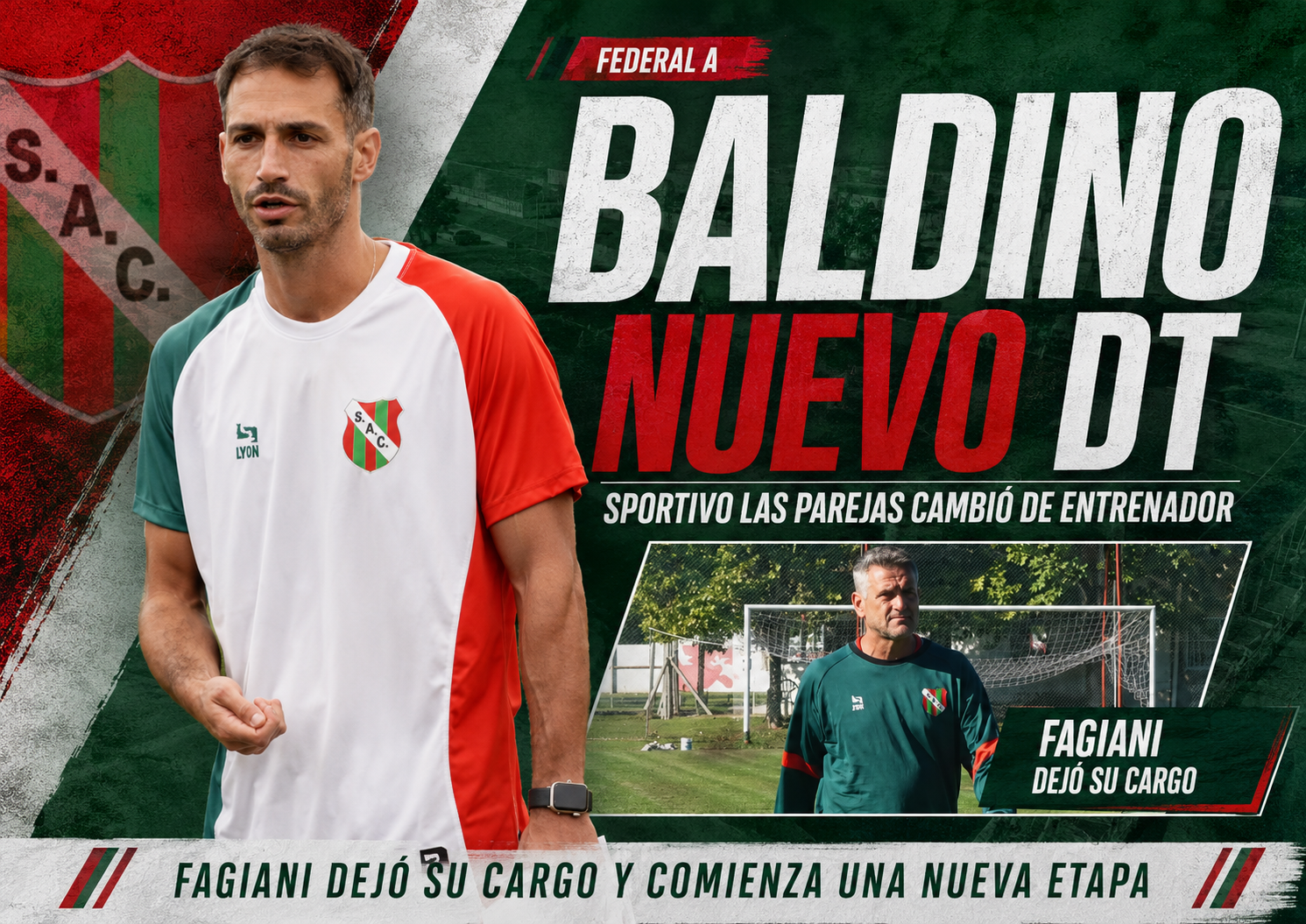Sportivo Las Parejas confirmó a Lucas Baldino como nuevo director técnico tras la salida de Fagiani. El Lobo suma seis puntos en la Zona 1