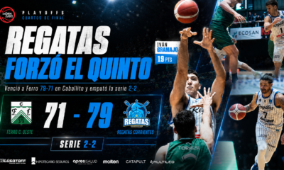 Regatas Corrientes venció 79-71 a Ferro Carril Oeste en Caballito, igualó la serie 2-2 y forzó un quinto juego en Corrientes por los cuartos de final.