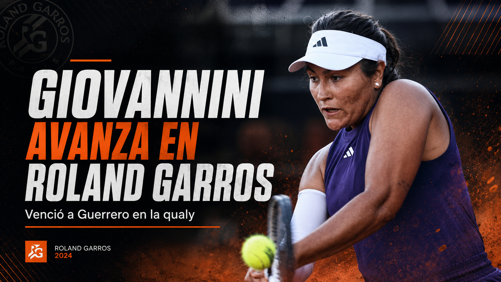 Luisina Giovannini venció a Eva Guerrero Álvarez por 6-0 y 6-2 en la qualy de Roland Garros 2026 y avanzó a la segunda ronda.