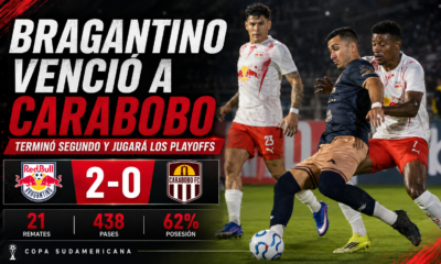 Bragantino venció 2-0 a Carabobo, terminó segundo en el Grupo H de la Sudamericana y jugará los playoffs de acceso a octavos.