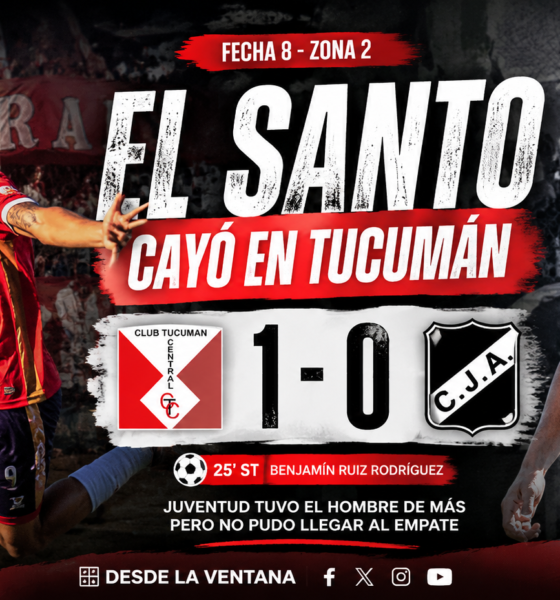 Juventud Antoniana perdió 1-0 ante Tucumán Central. El Santo jugó más de medio partido con un hombre de más, pero no logró reaccionar.
