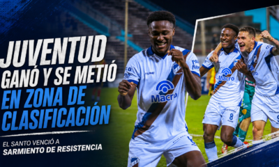 Juventud Antoniana venció 2-0 a Sarmiento de Resistencia en el Martearena por la fecha 10 del Federal A. Muné y Jhon Palacios marcaron