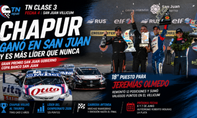 Facundo Chapur ganó la final del TN Clase 3 en San Juan y se afirmó como líder del campeonato. Jeremías Olmedo remontó y terminó 18°.