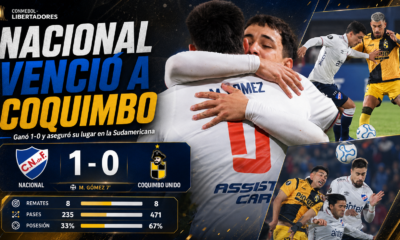 Nacional venció 1-0 a Coquimbo Unido en el Gran Parque Central por la Copa Libertadores y aseguró el tercer puesto del Grupo B