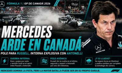 Russell hizo la pole, Antonelli largará segundo y Mercedes enfrenta una fuerte interna en Canadá.