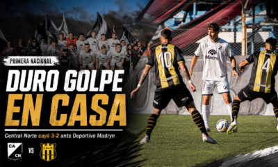 Central Norte perdió 3-2 ante Deportivo Madryn por la fecha 13 de la Primera Nacional. Moravec y Ribero marcaron para el Cuervo
