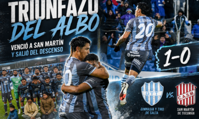 Gimnasia y Tiro venció 1-0 a San Martín de Tucumán con gol de Nicolás Contín, cortó una larga racha negativa y salió de la zona de descenso.