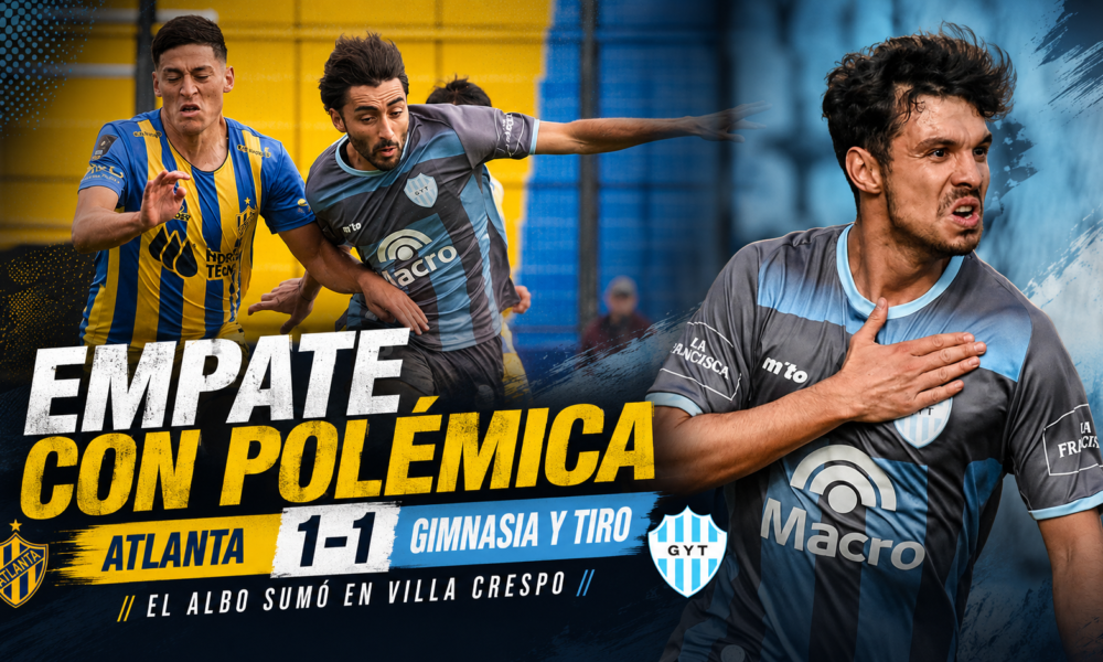 Image accompanying La Ventana producciones coverage of the match between Atlanta and Gimnasia y Tiro.