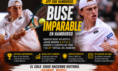 Ignacio Buse venció 6-0 y 6-3 a Jakub Mensik y avanzó a cuartos del ATP 500 de Hamburgo.