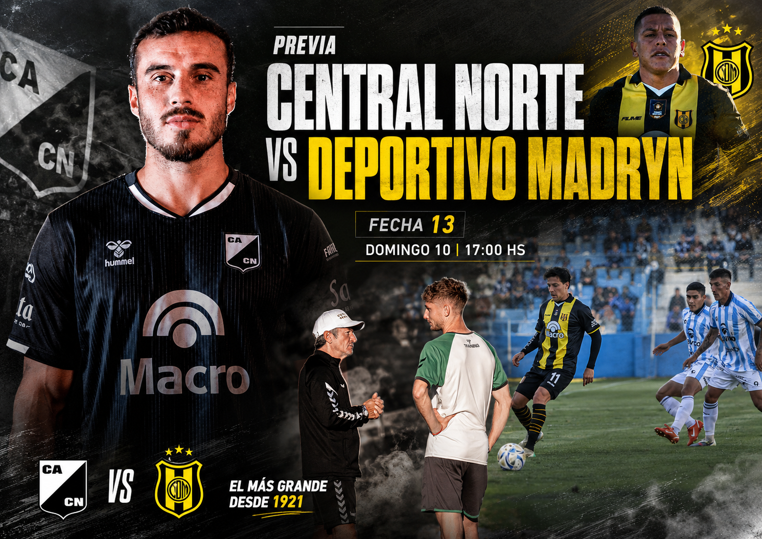 Central Norte recibe a Deportivo Madryn por la fecha 13. Debuta Mario Sciacqua como DT del Cuervo, que necesita salir de la zona baja.