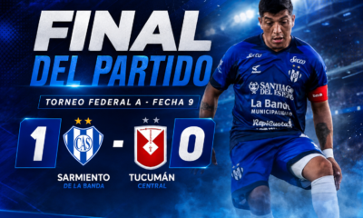 Sarmiento de La Banda venció 1-0 a Tucumán Central por la fecha 9 del Federal A y consiguió su primer triunfo de la temporada. Israel Roldán marcó el gol del alivio para el Profe en Santiago del Estero.