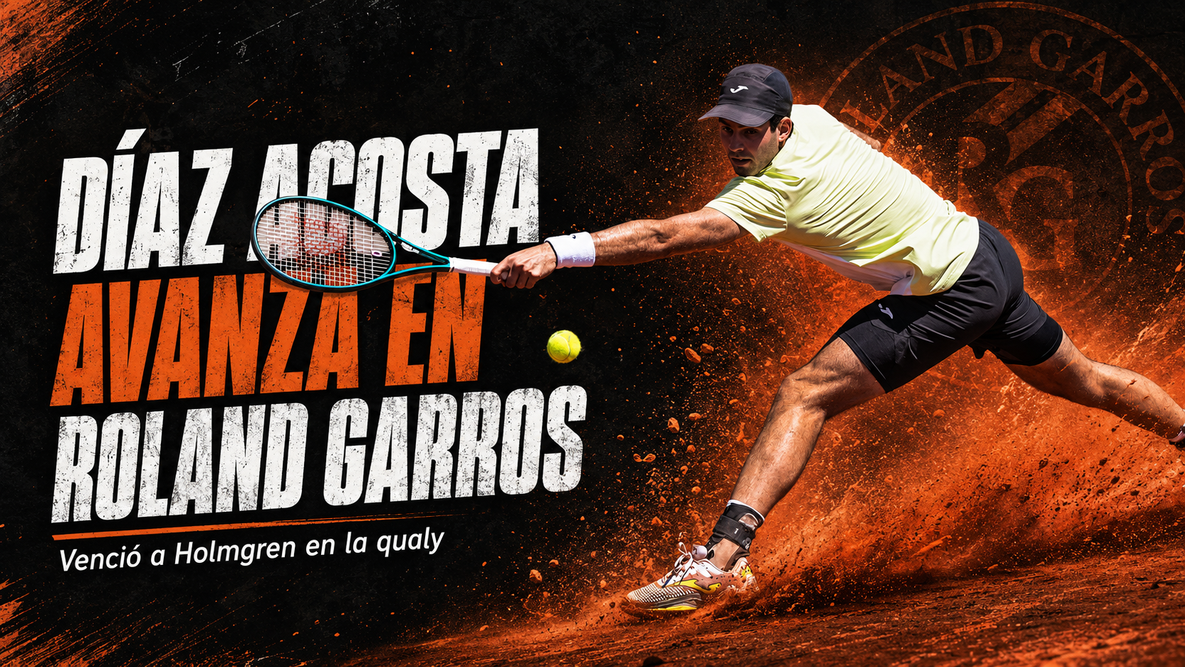 Facundo Díaz Acosta venció a August Holmgren por 6-7, 6-4 y 6-2, superó la qualy de Roland Garros 2026 y jugará el cuadro principal.