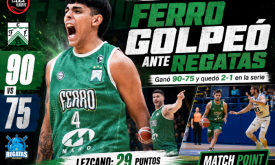 Ferro Carril Oeste venció 90-75 a Regatas en el Juego 3 de los cuartos de final de la Liga Nacional y quedó 2-1 arriba en la serie.