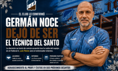 Germán Noce dejó de ser el técnico de Juventud Antoniana tras la caída del equipo en el Federal A. Luis Flores asumirá de forma interina.