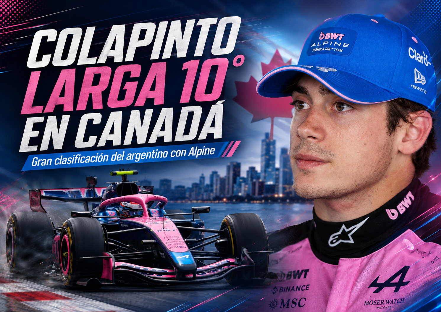Franco Colapinto largará décimo en el GP de Canadá tras llegar a Q3 por segunda carrera seguida. El argentino volvió a destacarse en Alpine