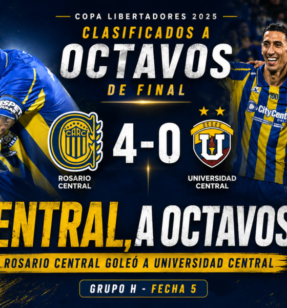 Rosario Central goleó a Universidad Central y se clasificó a octavos de la Copa Libertadores 2026.