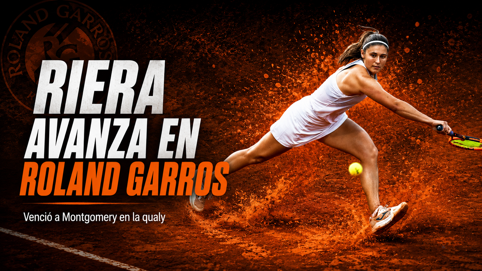 Julia Riera venció a Robin Montgomery por 2-6, 6-2 y 6-1 en la qualy de Roland Garros 2026 y quedó a un paso del cuadro principal.