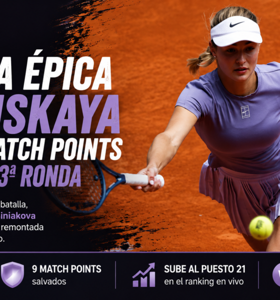 Kalinskaya Roma Open: la rusa salvó nueve match points, venció a Siniakova y avanzó a tercera ronda del WTA 1000.