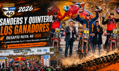 Daniel Sanders ganó el Desafío Ruta 40 2026 en motos, Seth Quintero triunfó en autos y Luciano y Kevin Benavides fueron protagonistas.