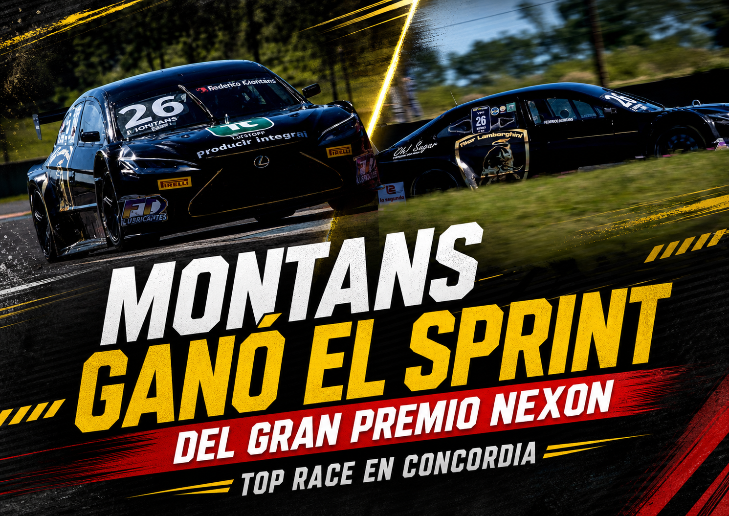 Federico Montans ganó el sprint del Top Race en Concordia tras una intensa carrera del Gran Premio NEXON. Ciarrocchi terminó primero en pista