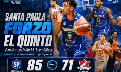 Santa Paula venció a La Unión por 85 a 71 en Gálvez, igualó la serie 2-2 y forzó un quinto juego en Colón por los cuartos de final