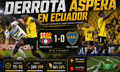 Boca perdió 1-0 ante Barcelona SC en Ecuador por la Copa Libertadores. El Xeneize sufrió expulsiones, la lesión de Brey