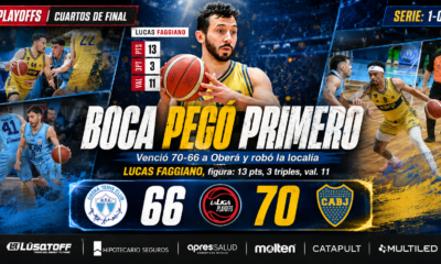 Boca Juniors venció 70-66 a Oberá Tenis Club en Misiones, se quedó con el primer punto de la serie de cuartos de final y robó la localía