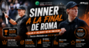 Jannik Sinner en Roma venció a Daniil Medvedev por 6-2, 5-7 y 6-4 y jugará la final del Masters 1000 ante Casper Ruud.