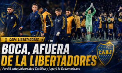 Boca Juniors perdió 1-0 ante Universidad Católica en La Bombonera, quedó eliminado de la Copa Libertadores y jugará la Copa Sudamericana.
