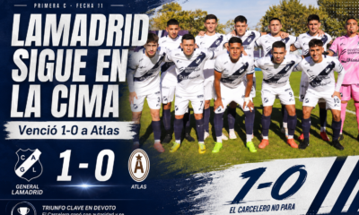 General Lamadrid venció 1-0 a Atlas en Devoto con gol de Luan Carusso y seguirá como líder absoluto de la Zona B de la Primera C.
