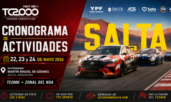 El TC2000 confirmó los horarios para la Fecha 4 en Salta. La actividad será del 22 al 24 de mayo en el Autódromo Martín Miguel de Güemes, con clasificación y final por TyC Sports.