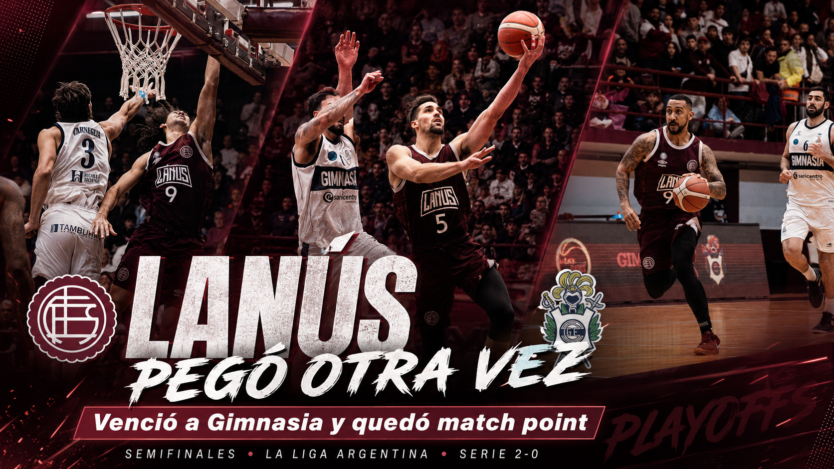 Lanús venció a Gimnasia y Esgrima La Plata por 78 a 74 en el Antonio Rotili, ganó el segundo punto de semifinales y quedó 2-0 arriba